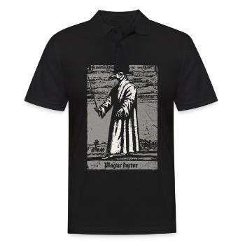 Occult Plague Doctor - Horror Death Vintage Tarot - Männer Poloshirt - Schwarz - Vorne - Kai (181cm)