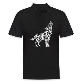 Wolf Bäume Heulen - Männer Poloshirt - Schwarz - Vorne - Kai (181cm)