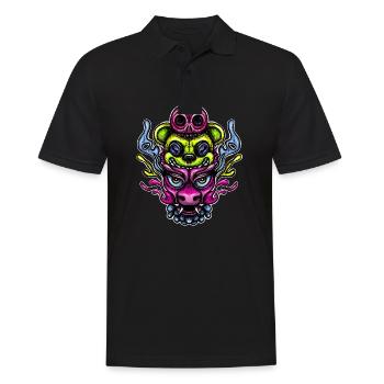 Dragon, bear and skully color - Men's Polo Shirt - black - Front - Kai (181cm)