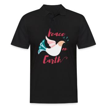Christmas dove saying - Men's Polo Shirt - black - Front - Kai (181cm)