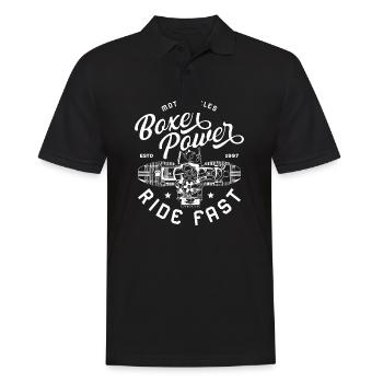 BoxerMotor Series Motorcycle Chopper Biker Gift - Men's Polo Shirt - black - Front - Kai (181cm)