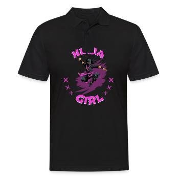 Charming Ninja Fighter I Ninja Girl I Ninja - Männer Poloshirt - Schwarz - Vorne - Kai (181cm)