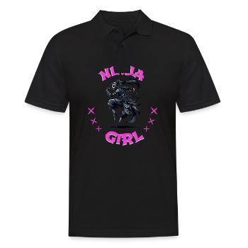 Charming Ninja Fighter I Ninja Girl I Ninja - Männer Poloshirt - Schwarz - Vorne - Kai (181cm)