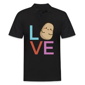 Love Kartoffel - Männer Poloshirt - Schwarz - Vorne - Kai (181cm)