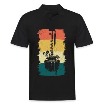 Retro Schapsbrennerei Schnaps Schwarzbrenner - Men's Polo Shirt - black - Front - Kai (181cm)