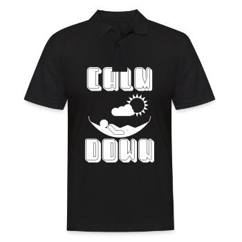 Relaxation and relaxation. Just Calm Down - Men's Polo Shirt - black - Front - Kai (181cm)