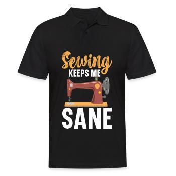 Sewing Keeps Me Sane Quilting Crochet Sewing - Men's Polo Shirt - black - Front - Kai (181cm)