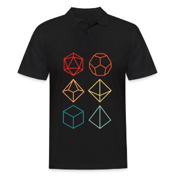Dragon - Colorful silhouette game dice set - Men's Polo Shirt - black - Front - Kai (181cm)
