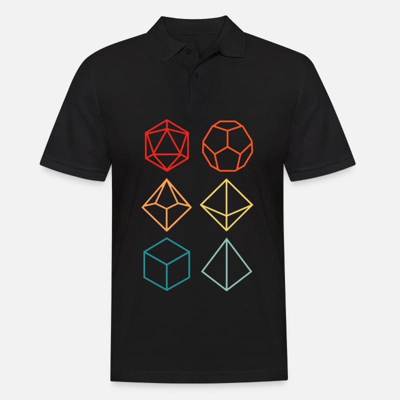 Donjon dragon - Set dés de jeux coloré silhouette - Polo Homme - noir