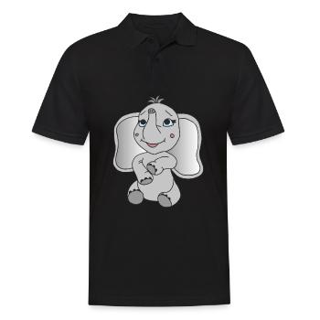 Kleiner süßer Elefant - Männer Poloshirt - Schwarz - Vorne - Kai (181cm)