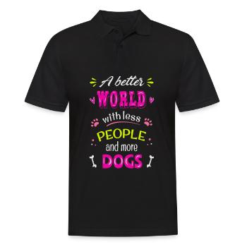 Un monde meilleur avec moins de gens et plus de gens - Polo Homme - noir - Devant - Kai (181cm)