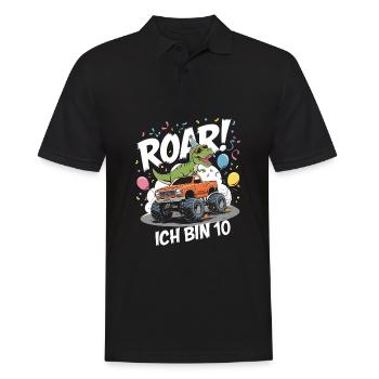 10e anniversaire 10 ans de fan de dinosaure monster truck - Polo Homme - noir - Devant - Kai (181cm)