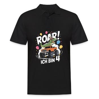 4ème anniversaire 4 ans Dino Monster Truck Fan - Polo Homme - noir - Devant - Kai (181cm)