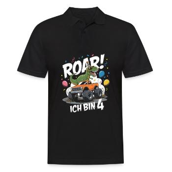4ème anniversaire 4 ans Dino Monster Truck Fan - Polo Homme - noir - Devant - Kai (181cm)