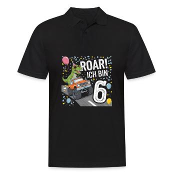 6ème anniversaire 6 ans Dino Monster Truck Fan - Polo Homme - noir - Devant - Kai (181cm)