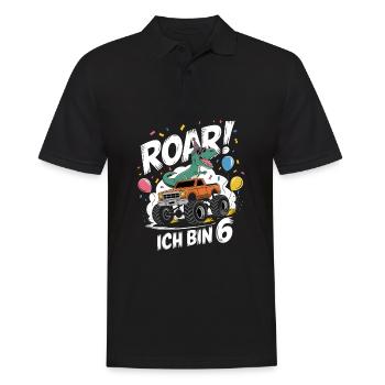 6ème anniversaire 6 ans Dino Monster Truck Fan - Polo Homme - noir - Devant - Kai (181cm)