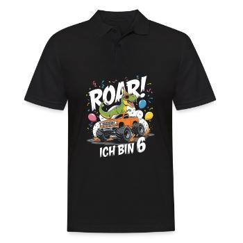 6ème anniversaire 6 ans Dino Monster Truck Fan - Polo Homme - noir - Devant - Kai (181cm)