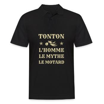 tonton motard homme mythe humour moto homme drole - Polo Homme - noir - Devant - Kai (181cm)