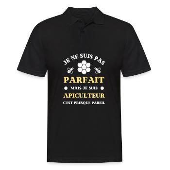 apiculteur parfait humour apiculture homme abeille - Polo Homme - noir - Devant - Kai (181cm)