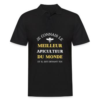 meilleur apiculteur humour apiculture abeilles - Polo Homme - noir - Devant - Kai (181cm)