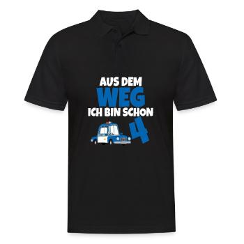 Kindergeburtstag Polizist 4 Jahre Kinder Polizei - Männer Poloshirt - Schwarz - Vorne - Kai (181cm)