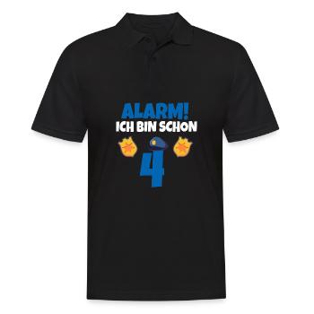 Kindergeburtstag Polizist 4 Jahre Kinder Polizei - Männer Poloshirt - Schwarz - Vorne - Kai (181cm)