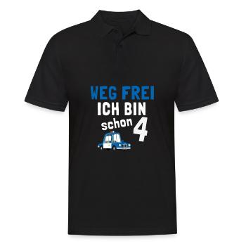Kindergeburtstag Polizist 4 Jahre Kinder Polizei - Männer Poloshirt - Schwarz - Vorne - Kai (181cm)