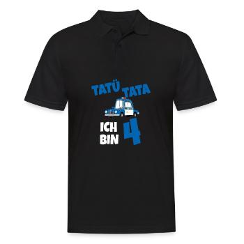 Kindergeburtstag Polizist 4 Jahre Kinder Polizei - Männer Poloshirt - Schwarz - Vorne - Kai (181cm)