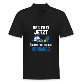Kindergeburtstag Polizist 4 Jahre Kinder Polizei - Männer Poloshirt - Schwarz - Vorne - Kai (181cm)