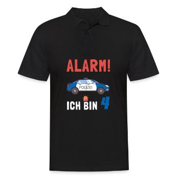 Kindergeburtstag Polizist 4 Jahre Kinder Polizei - Männer Poloshirt - Schwarz - Vorne - Kai (181cm)