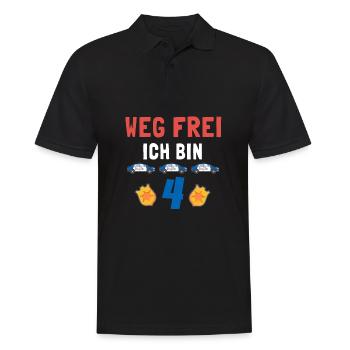 Kindergeburtstag Polizist 4 Jahre Kinder Polizei - Männer Poloshirt - Schwarz - Vorne - Kai (181cm)