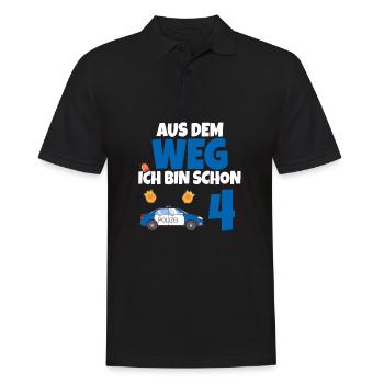 Kindergeburtstag Polizist 4 Jahre Kinder Polizei - Männer Poloshirt - Schwarz - Vorne - Kai (181cm)