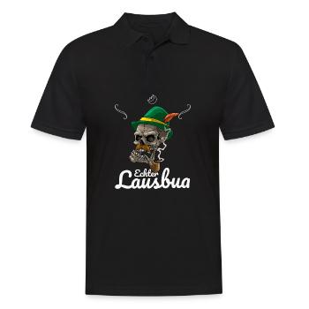 Lausbua Lederhosen - Männer Poloshirt - Schwarz - Vorne - Kai (181cm)