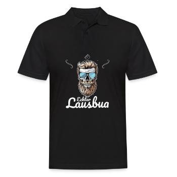 Lausbua Lederhosen - Männer Poloshirt - Schwarz - Vorne - Kai (181cm)