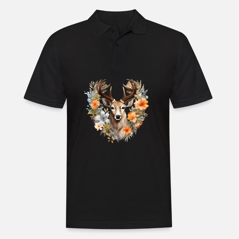 Replacement dirndl deer antlers deer - Men's Polo Shirt - black