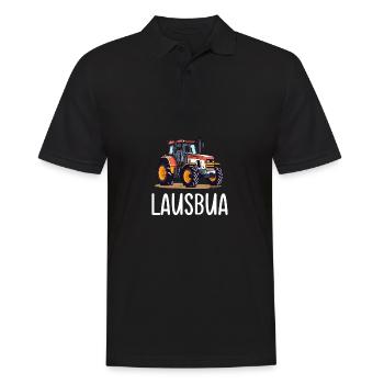 Lausbua Traktor Bayerischer Dialekt Herren - Männer Poloshirt - Schwarz - Vorne - Kai (181cm)