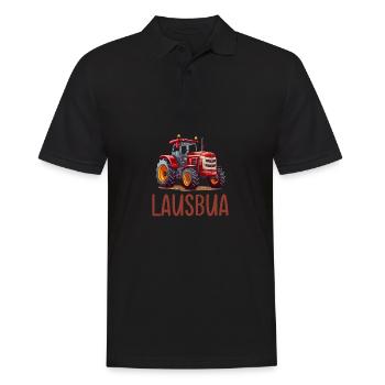 Lausbua Traktor Bayerischer Dialekt Herren - Männer Poloshirt - Schwarz - Vorne - Kai (181cm)