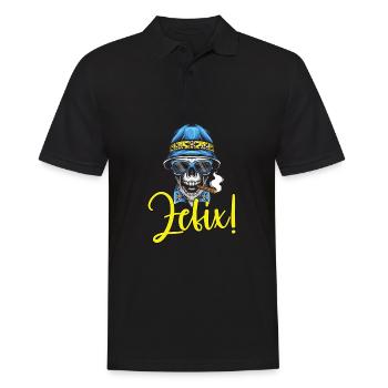 Lausbua Lausbub Lederhosen Trachten - Männer Poloshirt - Schwarz - Vorne - Kai (181cm)