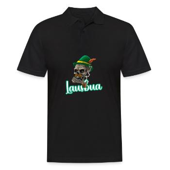 Lausbua Lausbub Lederhosen Trachten - Männer Poloshirt - Schwarz - Vorne - Kai (181cm)