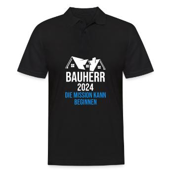 Bauherr 2024 Hausbau Neubau Baustelle Richtfest - Männer Poloshirt - Schwarz - Vorne - Kai (181cm)