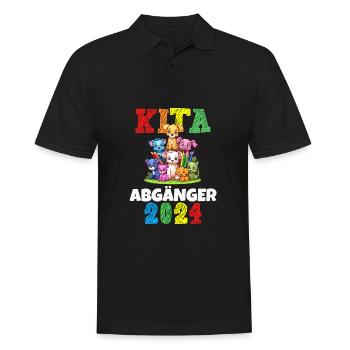 Kita Abgänger 2024 Schulkind Einschulung Schule - Männer Poloshirt - Schwarz - Vorne - Kai (181cm)