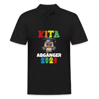 Kita Abgänger 2024 Schulkind Einschulung Schule - Männer Poloshirt - Schwarz - Vorne - Kai (181cm)