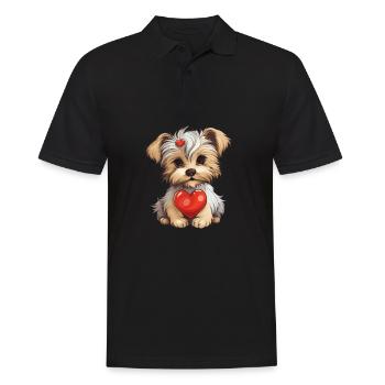 Yorkie Yorkshire Terrier Hundeliebhaber - Männer Poloshirt - Schwarz - Vorne - Kai (181cm)