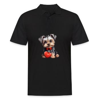 Yorkie Yorkshire Terrier Hundeliebhaber - Männer Poloshirt - Schwarz - Vorne - Kai (181cm)