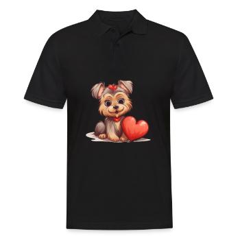 Yorkie Yorkshire Terrier Hundeliebhaber - Männer Poloshirt - Schwarz - Vorne - Kai (181cm)
