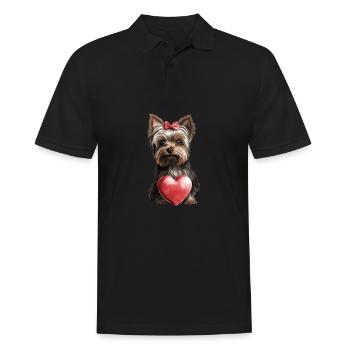 Yorkie Yorkshire Terrier Hundeliebhaber - Männer Poloshirt - Schwarz - Vorne - Kai (181cm)