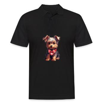 Yorkie Yorkshire Terrier Hundeliebhaber - Männer Poloshirt - Schwarz - Vorne - Kai (181cm)