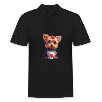 Yorkie Yorkshire Terrier Hundeliebhaber - Männer Poloshirt - Schwarz - Vorne - Kai (181cm)