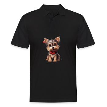 Yorkie Yorkshire Terrier Hundeliebhaber - Männer Poloshirt - Schwarz - Vorne - Kai (181cm)