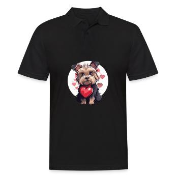 Yorkie Yorkshire Terrier Hundeliebhaber - Männer Poloshirt - Schwarz - Vorne - Kai (181cm)